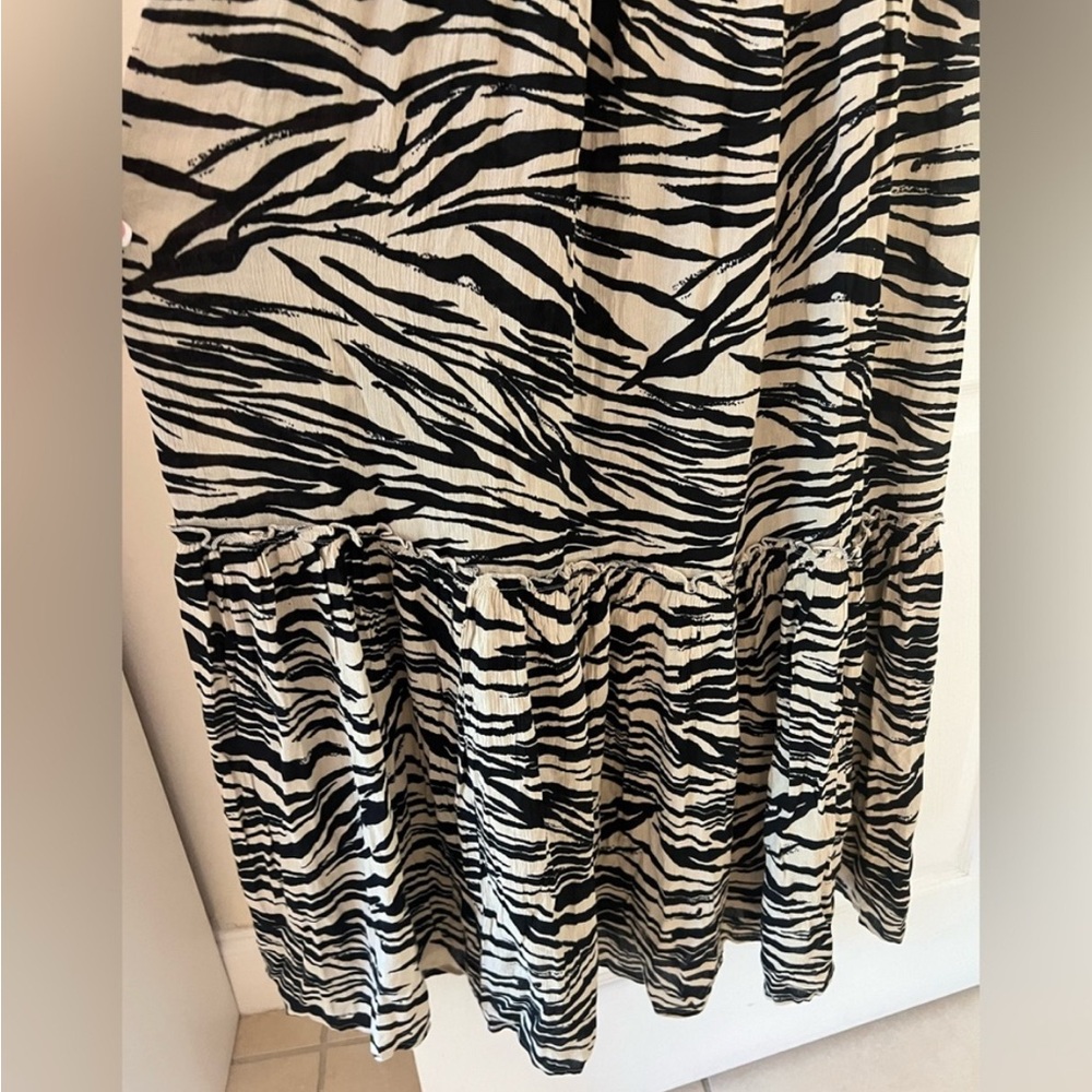 SPIAGGIA DOLCE ZEBRA TASSEL MAXI BEACH COVER UP SHOULDER TIE TASSELS OVERSIZED - Picture 5 of 7